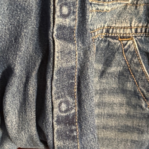 Distressed OshKosh B'gosh Classic Blue Kids Overalls Size 18M - Picture 5 of 9